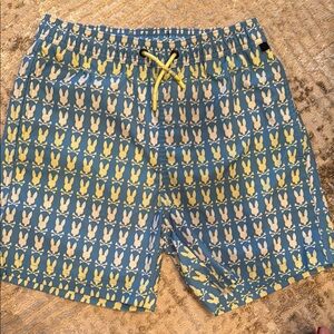 Psycho Bunny Boy’s Blue and Yellow Swim Shorts